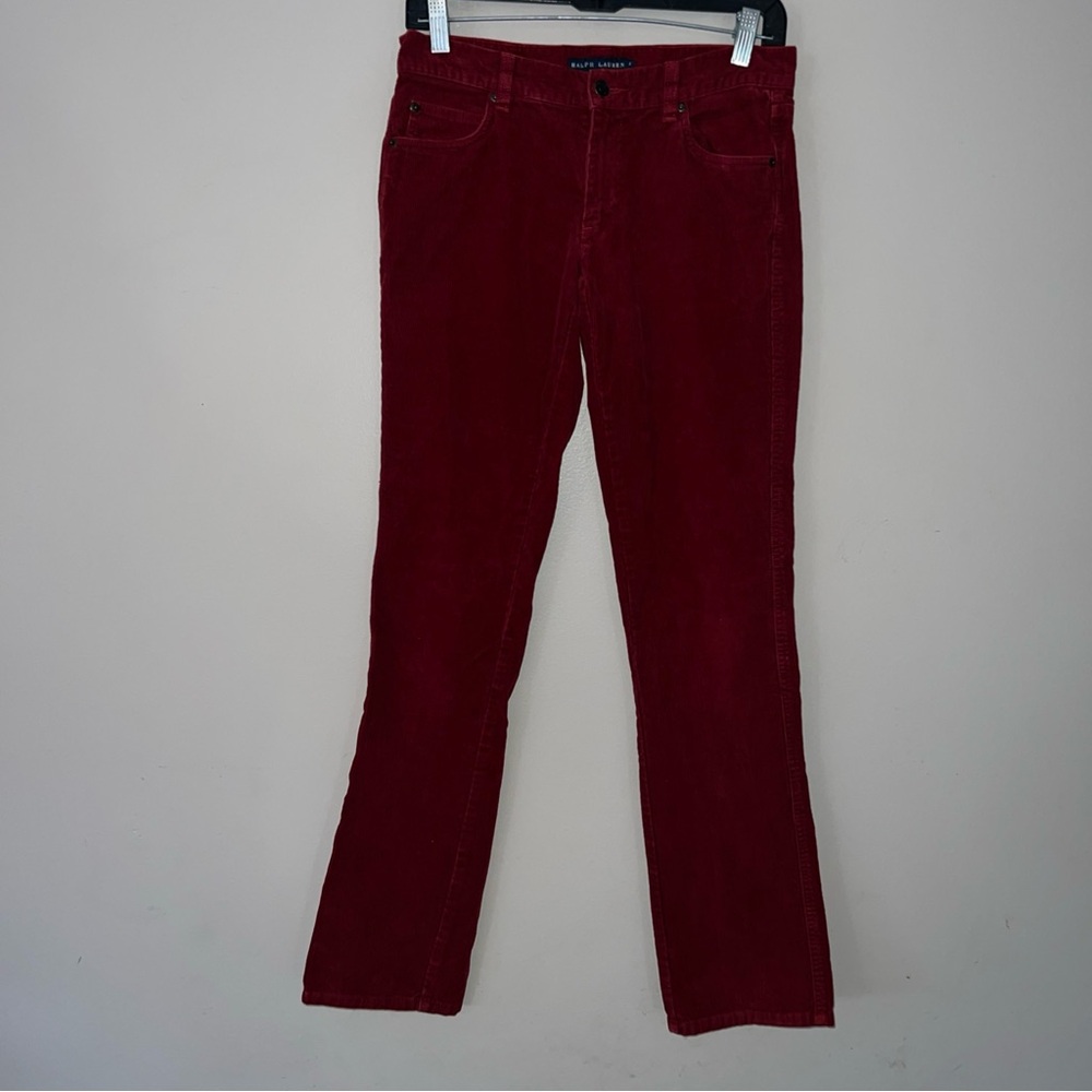 Ralph Lauren Classic Straight Red Corduroy Pants Women’s Size 4